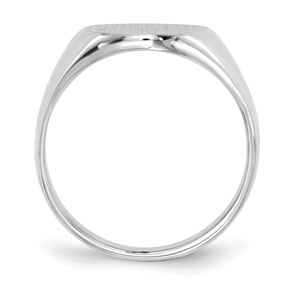 14k White Gold 14.0x Closed Back Mens Signet Ring