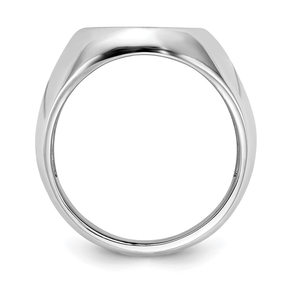 14k White Gold 13.0x Open Back Mens Signet Ring