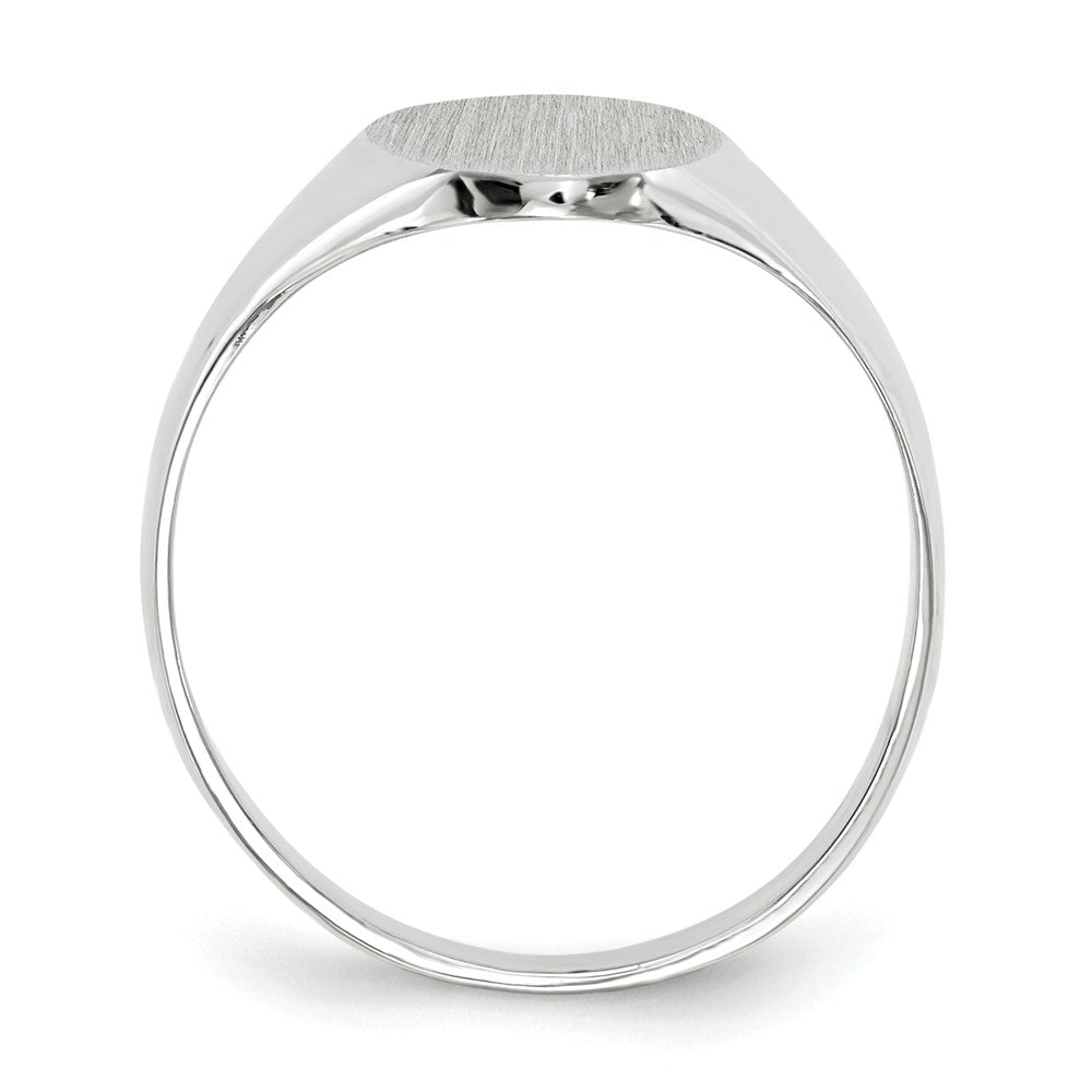 14k White Gold 8.0x Oval Open Back Signet Ring