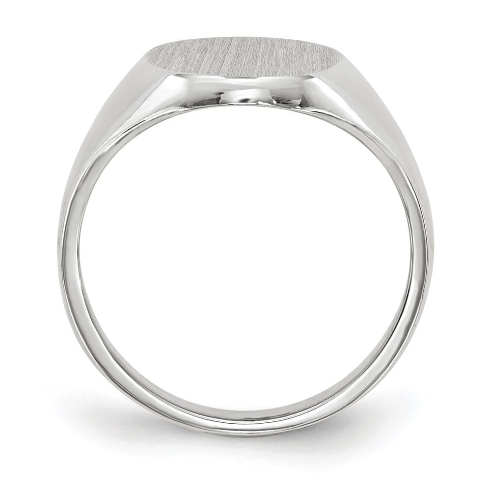 14k White Gold 8.0x Oval Closed Back Signet Ring