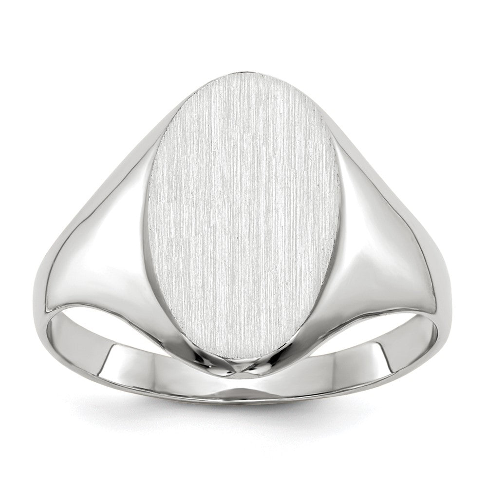 14k White Gold 14.0x Closed Back Signet Ring