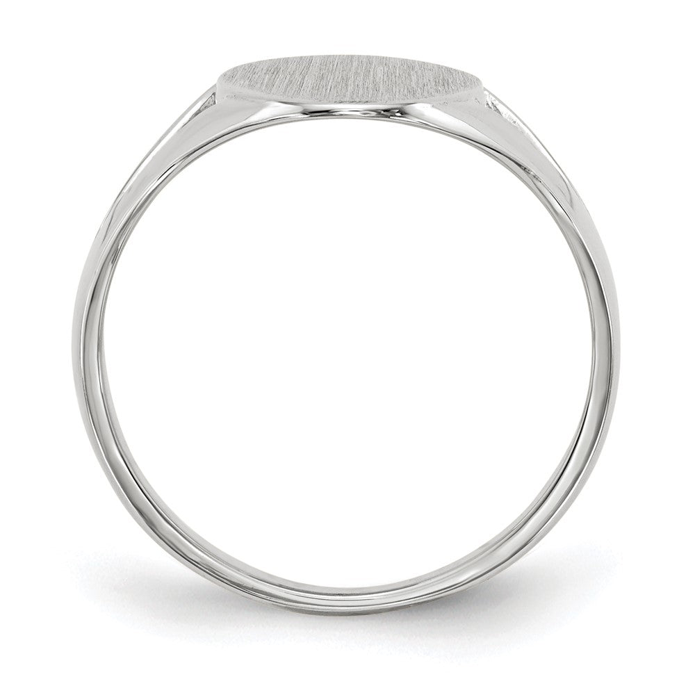 14k White Gold 9.0x Oval Closed Back Signet Ring