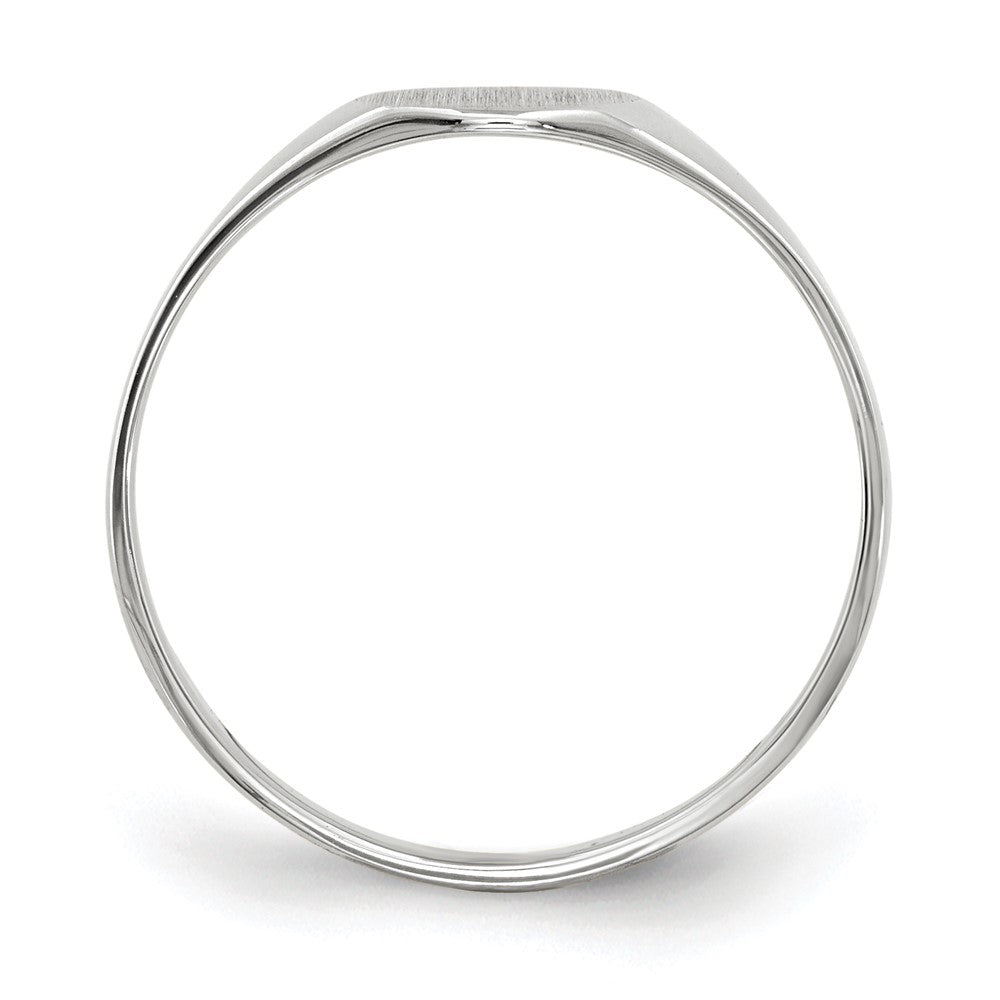 14k White Gold 6.5x Round Closed Back Signet Ring