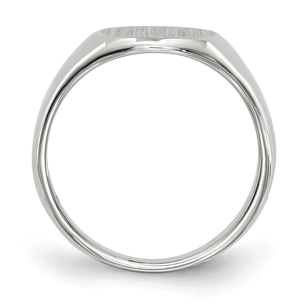 14k White Gold 8.5x Closed Back Size 3 Oval Signet Ring