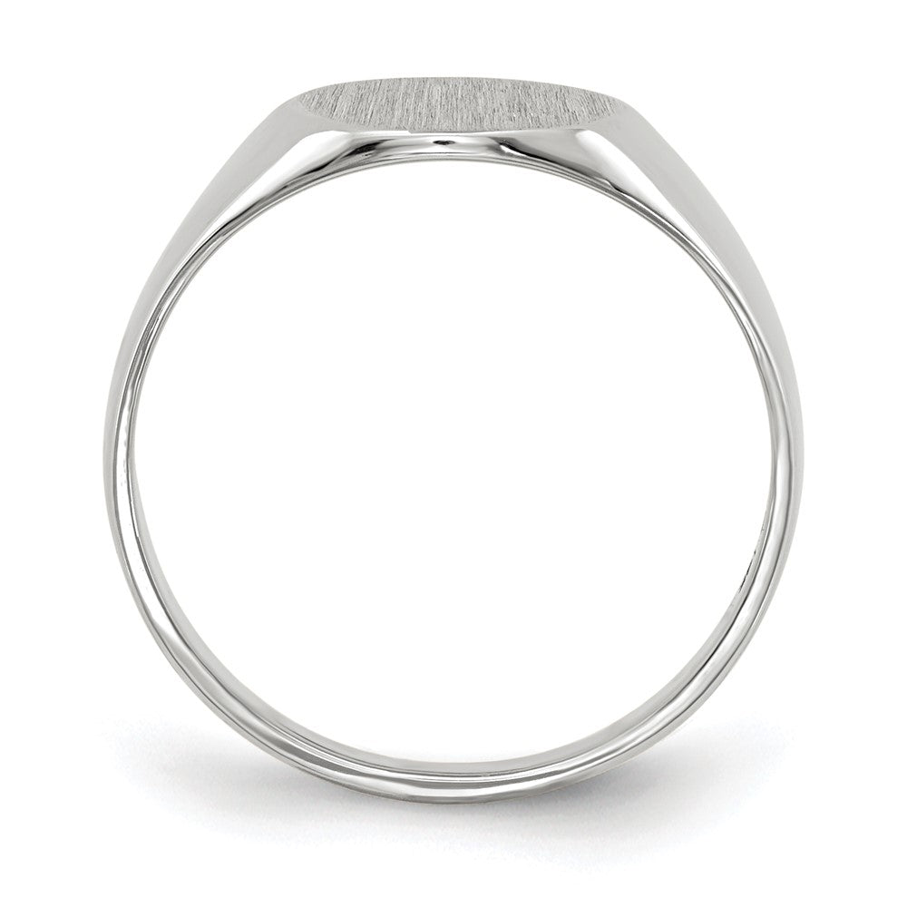 14k White Gold 9.0x Round Closed Back Signet Ring