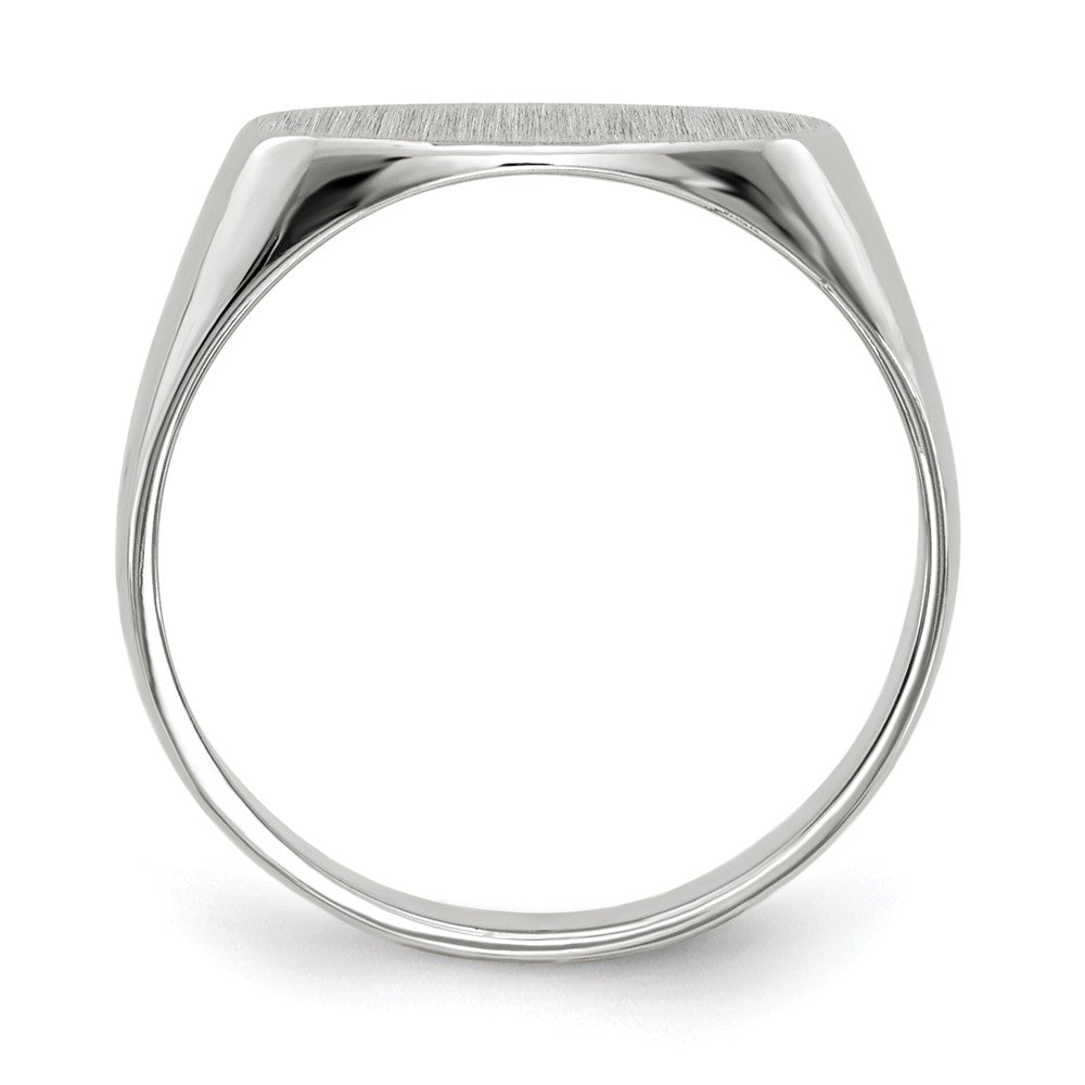 14k White Gold 12.0x Closed Back Signet Ring
