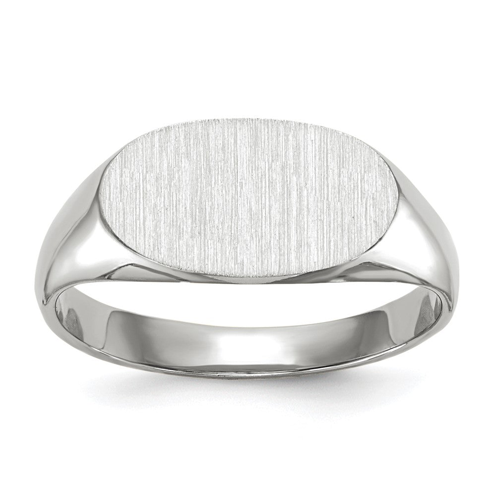 14k White Gold 12.0x Closed Back Signet Ring