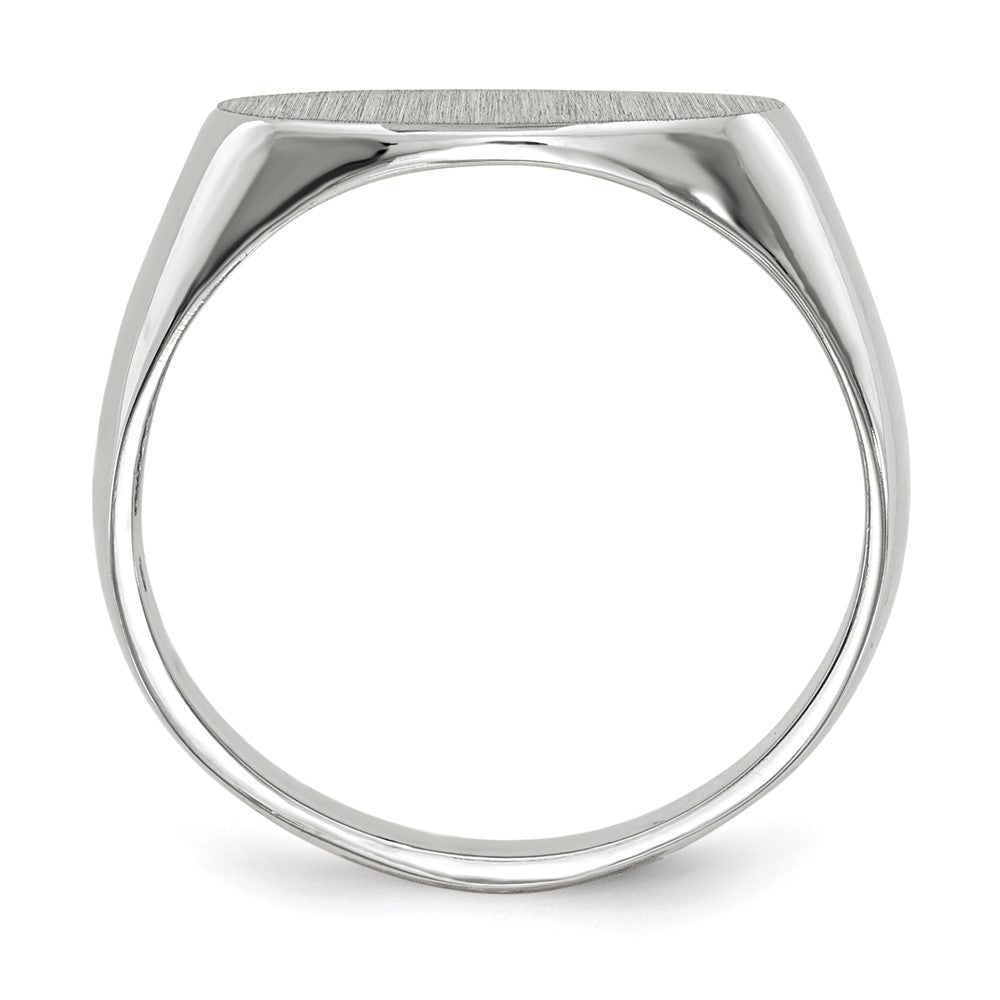 14k White Gold 13.5x Oval Open Back Signet Ring