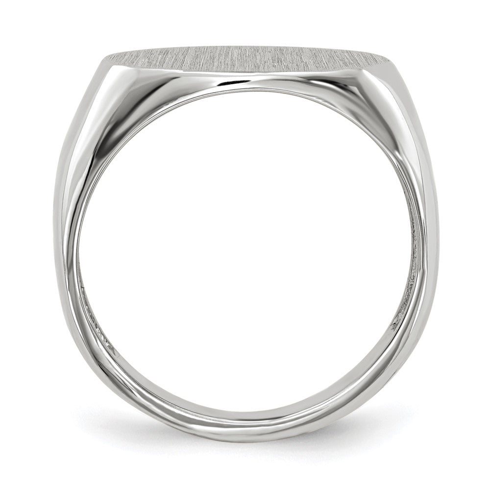 14k White Gold 15.0x Open Back Signet Ring