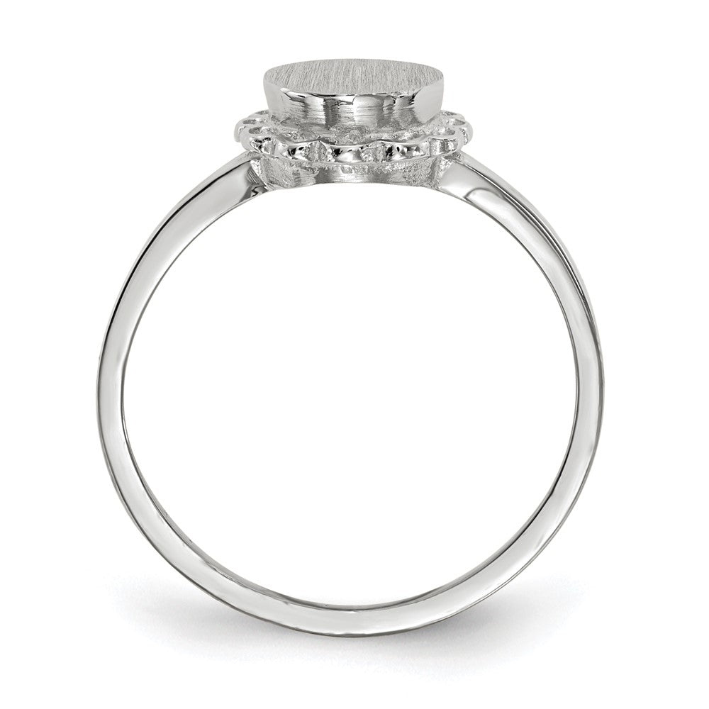 14k White Gold 6.5x Open Back Signet Ring
