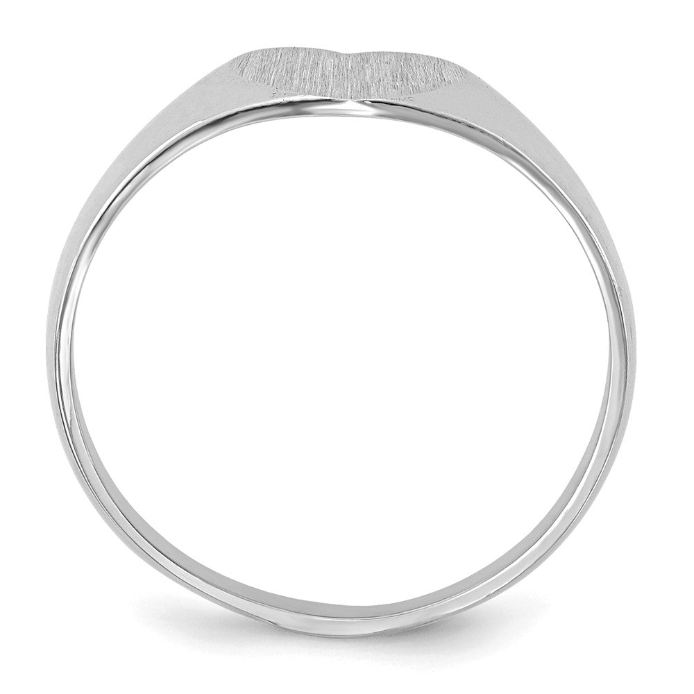 14k White Gold 7.0x Heart Closed Back Signet Ring