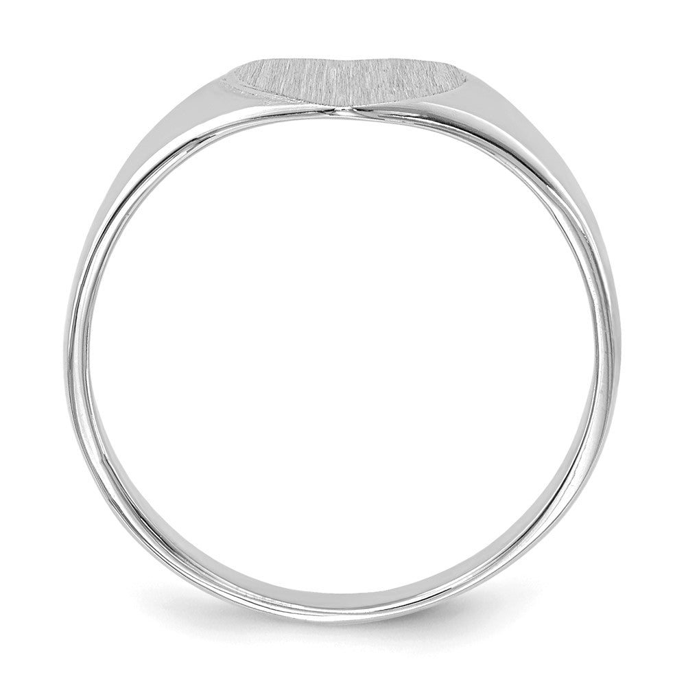14k White Gold 8.5x Heart Closed Back Signet Ring