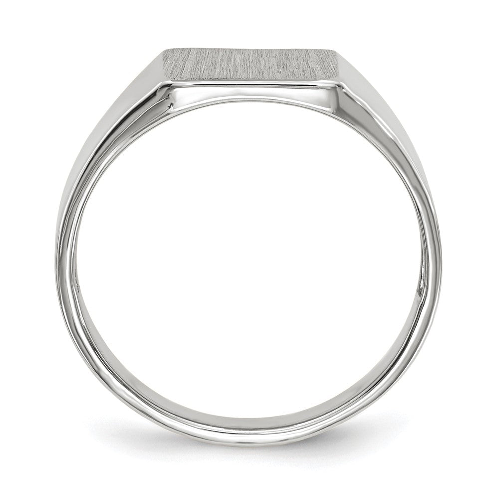 14k White Gold 9.5x Closed Back Signet Ring