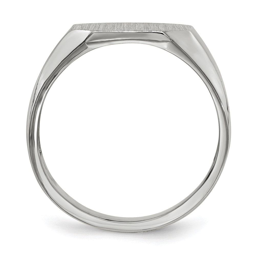 14k White Gold 11.0x Octagon Open Back Mens Signet Ring