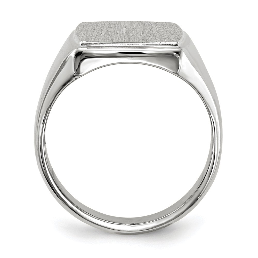 14k White Gold 13.0x Closed Back Mens Signet Ring
