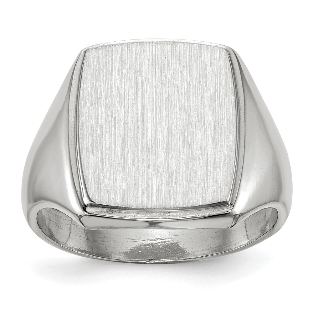 14k White Gold 13.0x Closed Back Mens Signet Ring