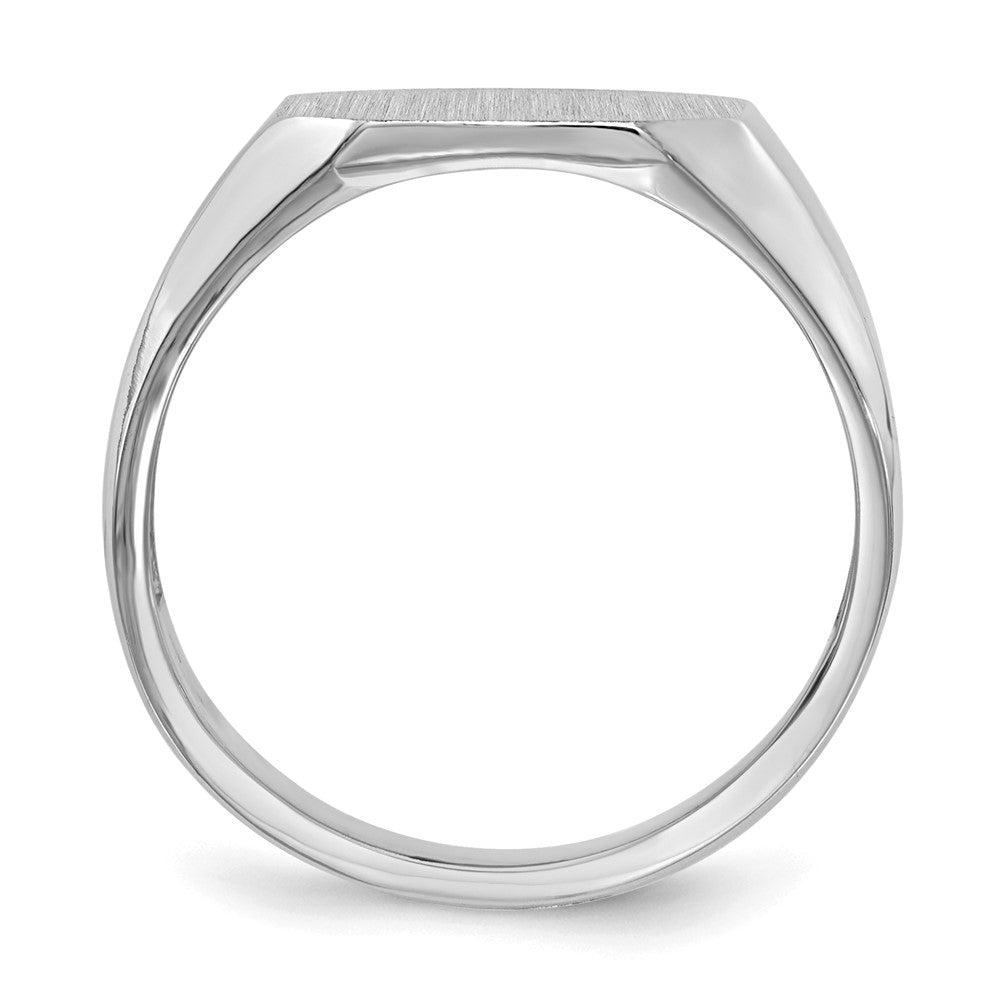 14k White Gold 12.5x Octagon Open Back Signet Ring