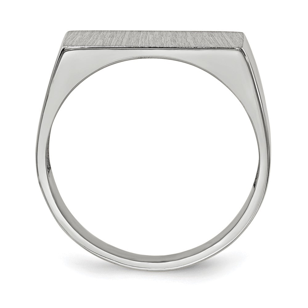14k White Gold 16.5x Rectangle Closed Back Signet Ring