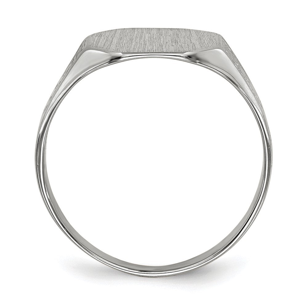 14k White Gold 10.5x Octagon Closed Back Signet Ring