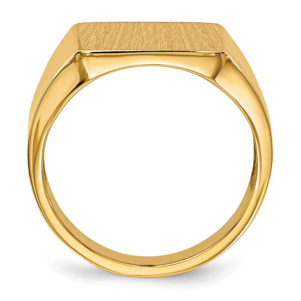 14k 13.5x Rectangle Open Back Mens Signet Ring