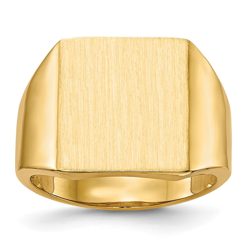 14k 13.5x Rectangle Open Back Mens Signet Ring