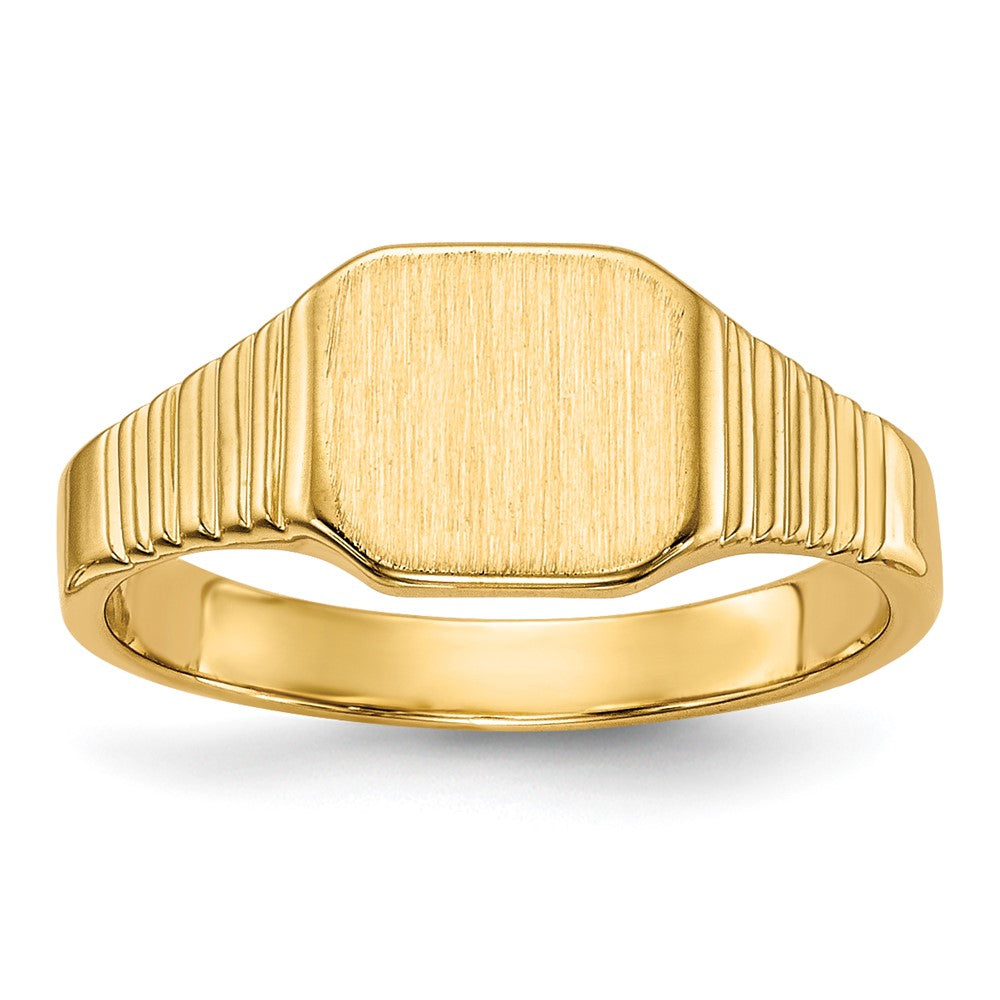 14k 6.5x Closed Back Size 2 Square Signet Ring