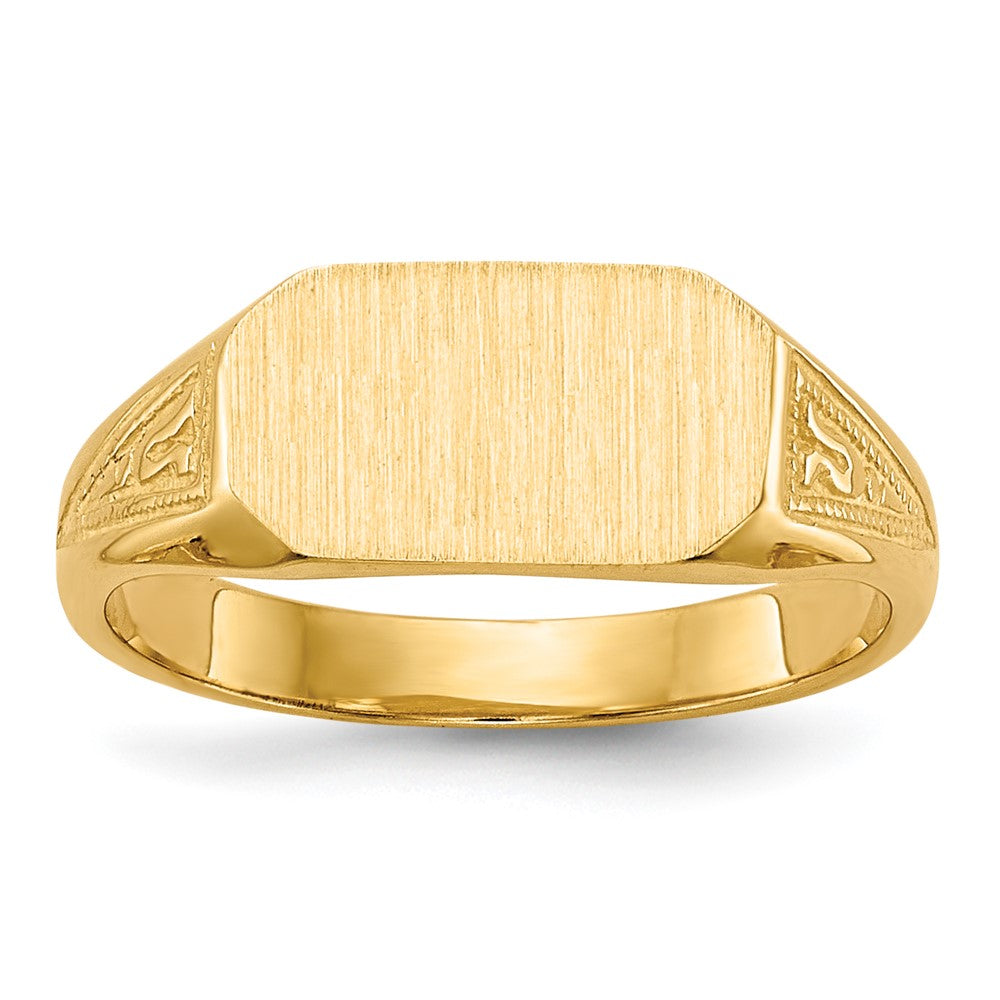 14k 8.5x Closed Back Size 3 Octagonal Signet Ring