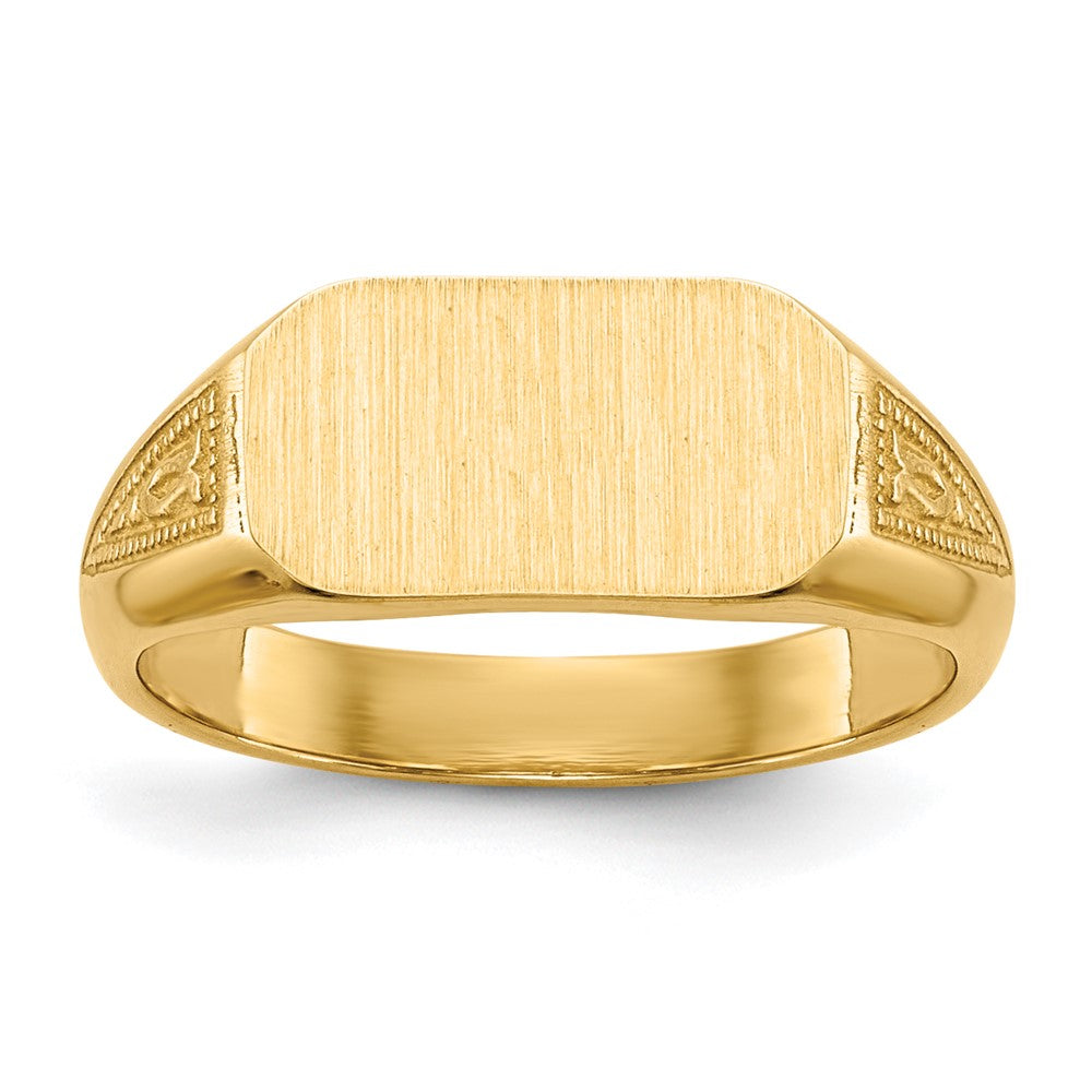 14k 10.0x Closed Back Size 3 Childs Octagonal Signet Ring