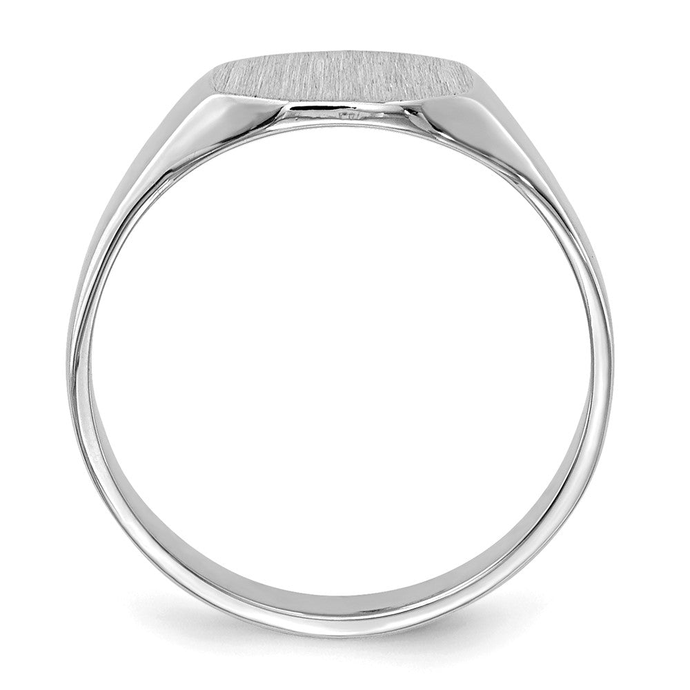 14k White Gold 8.0x Closed Back Signet Ring