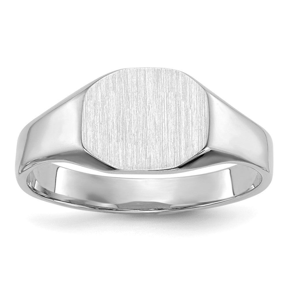 14k White Gold 8.0x Closed Back Signet Ring