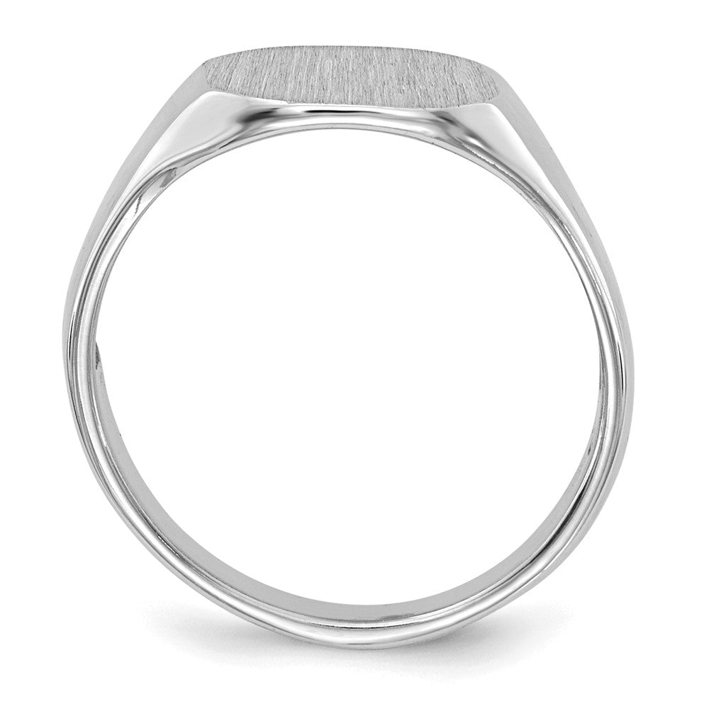 14k White Gold 8.0x Open Back Child's Signet Ring