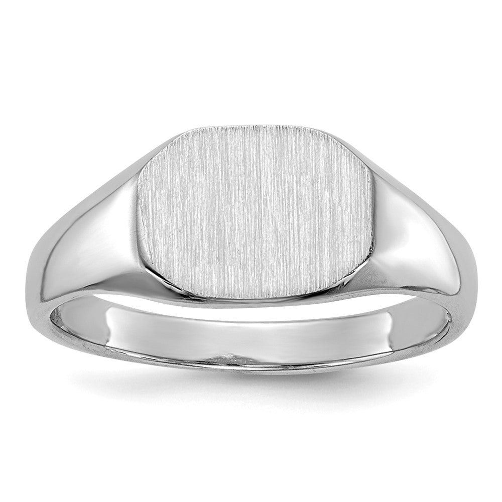 14k White Gold 8.0x Open Back Child's Signet Ring
