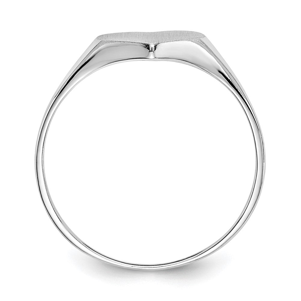 14k White Gold 8.0x Open Back Size 4 Childs Heart Signet Ring