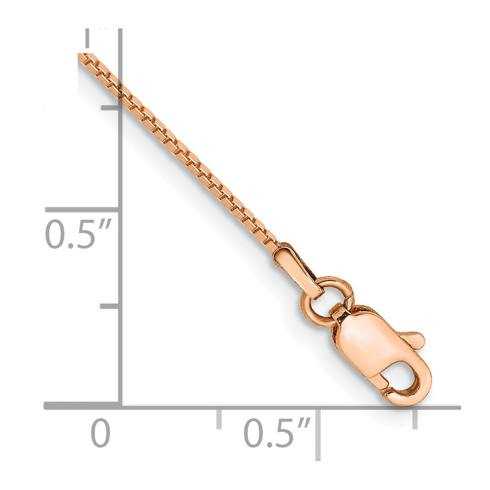 14K Rose Gold Box Link with Lobster Clasp Chain Anklet