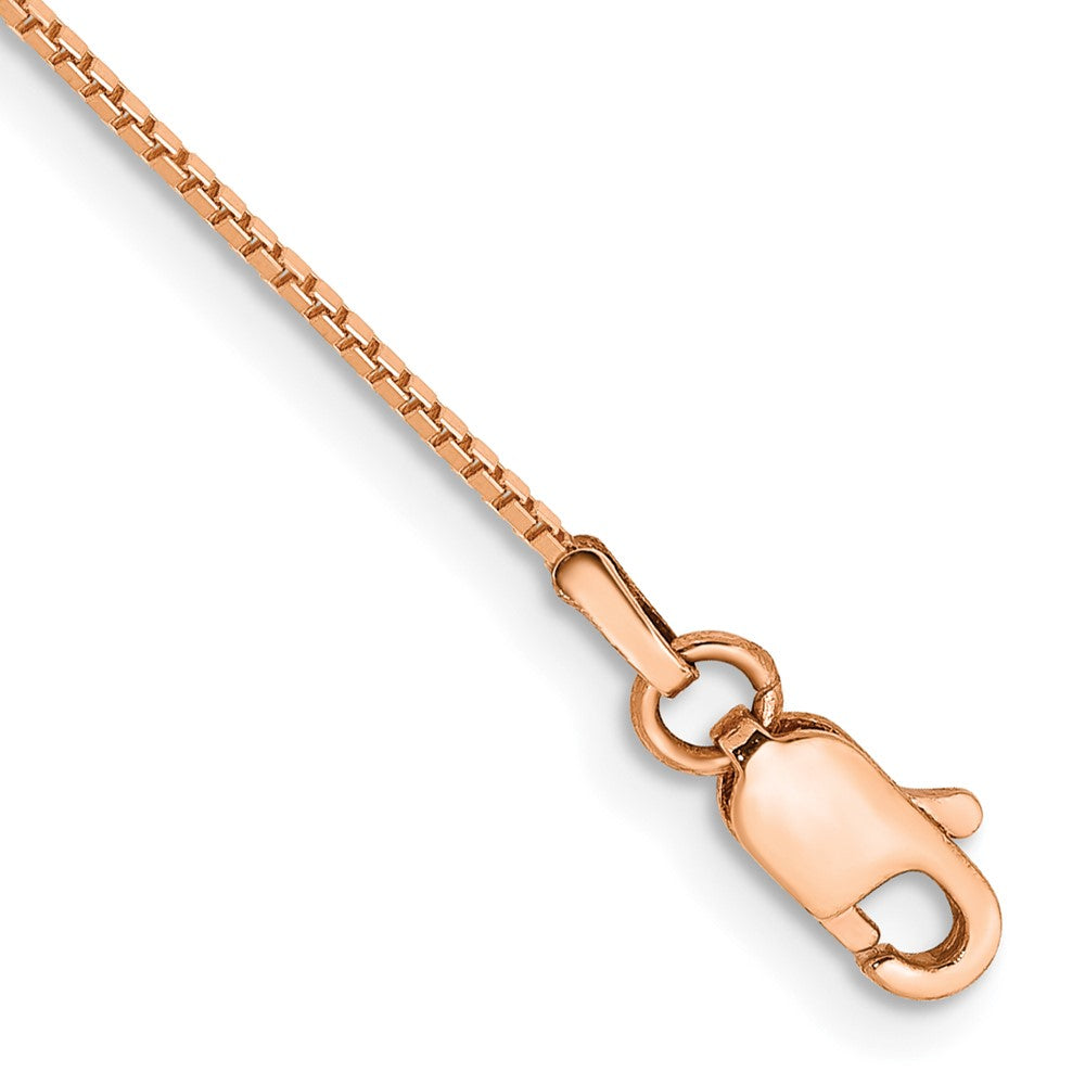 14K Rose Gold Box Link with Lobster Clasp Chain Anklet