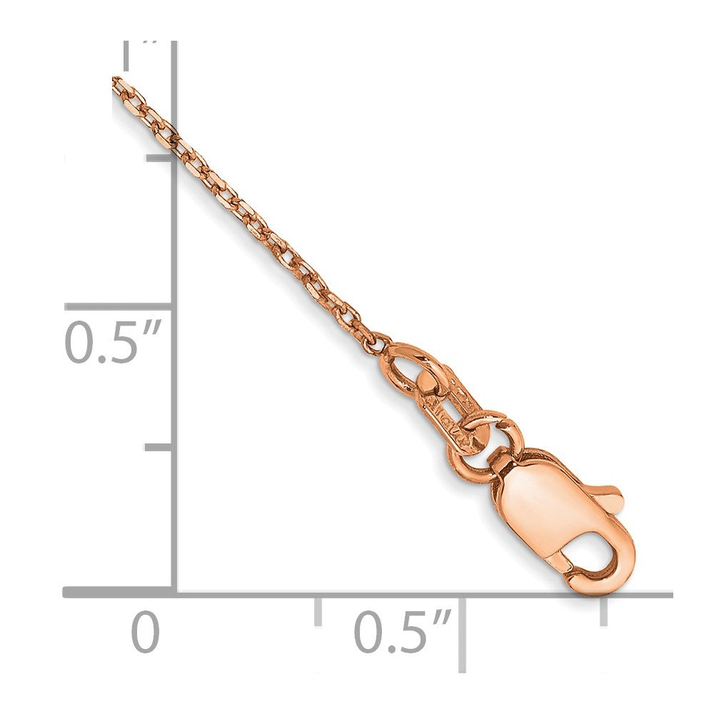 14K Rose Gold Diamond-cut Cable with Lobster Clasp Chain