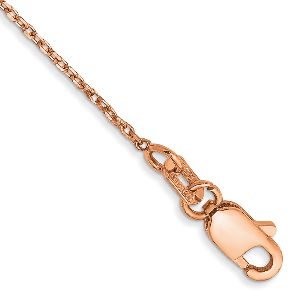 14K Rose Gold Diamond-cut Cable with Lobster Clasp Chain