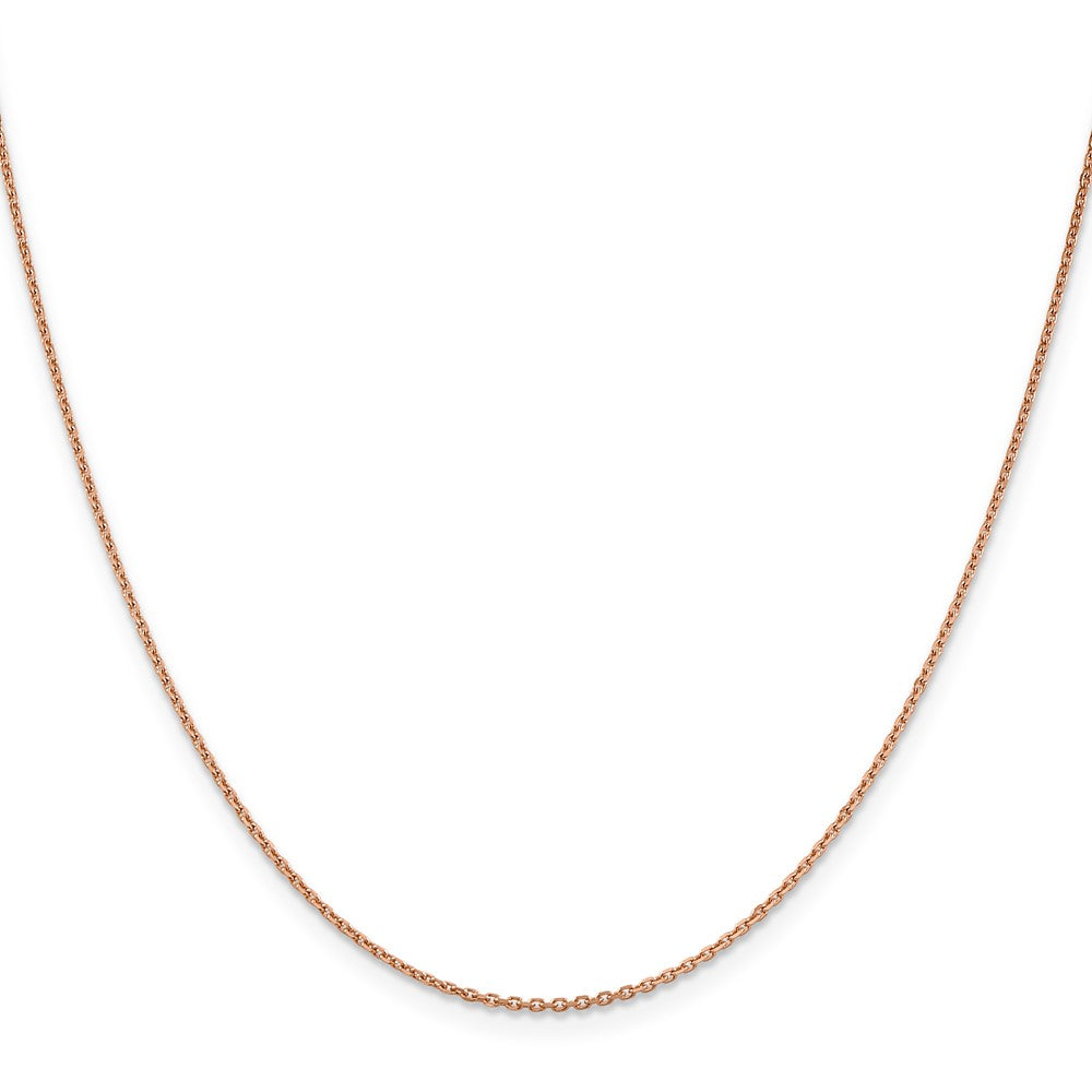 14K Rose Gold Diamond-cut Cable with Lobster Clasp Chain