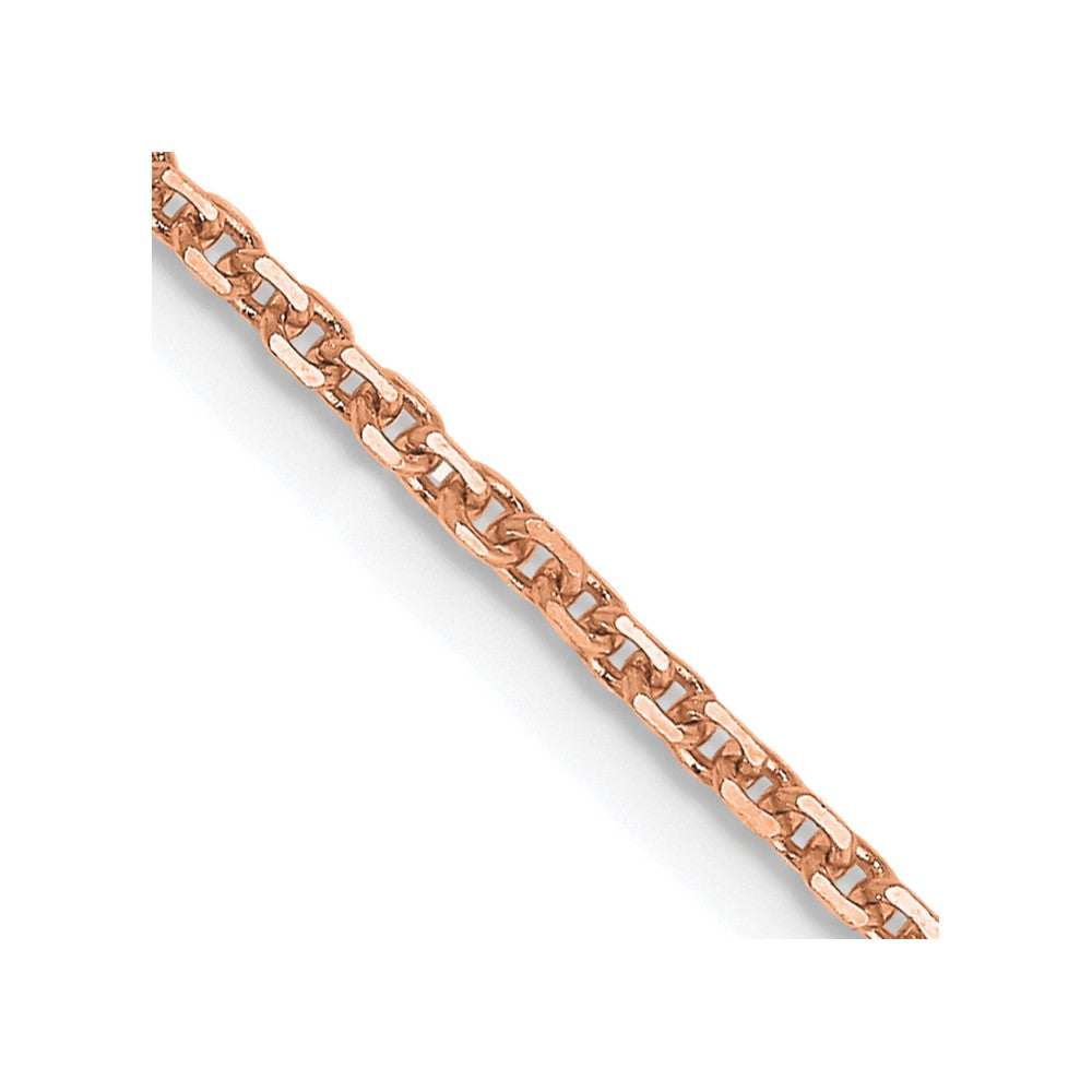 14K Rose Gold Diamond-cut Cable with Lobster Clasp Chain