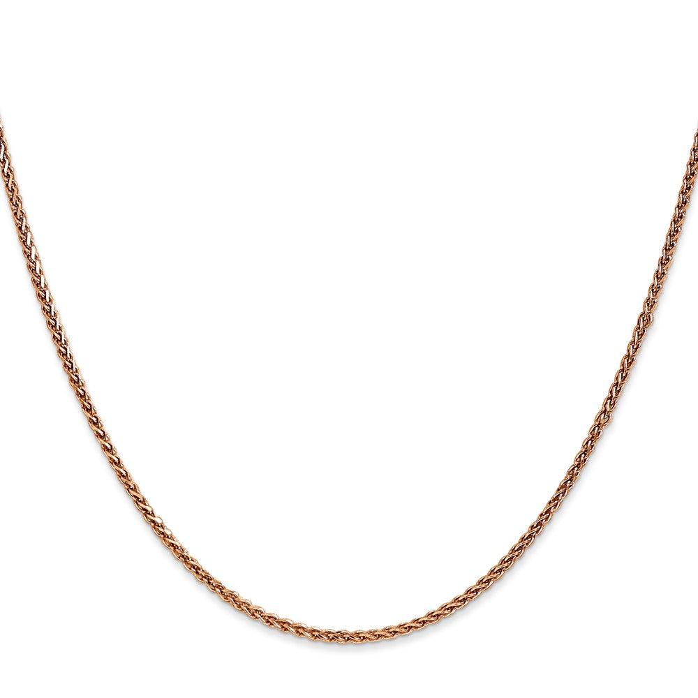 14K Rose Gold Diamond-cut Spiga with Lobster Clasp Chain