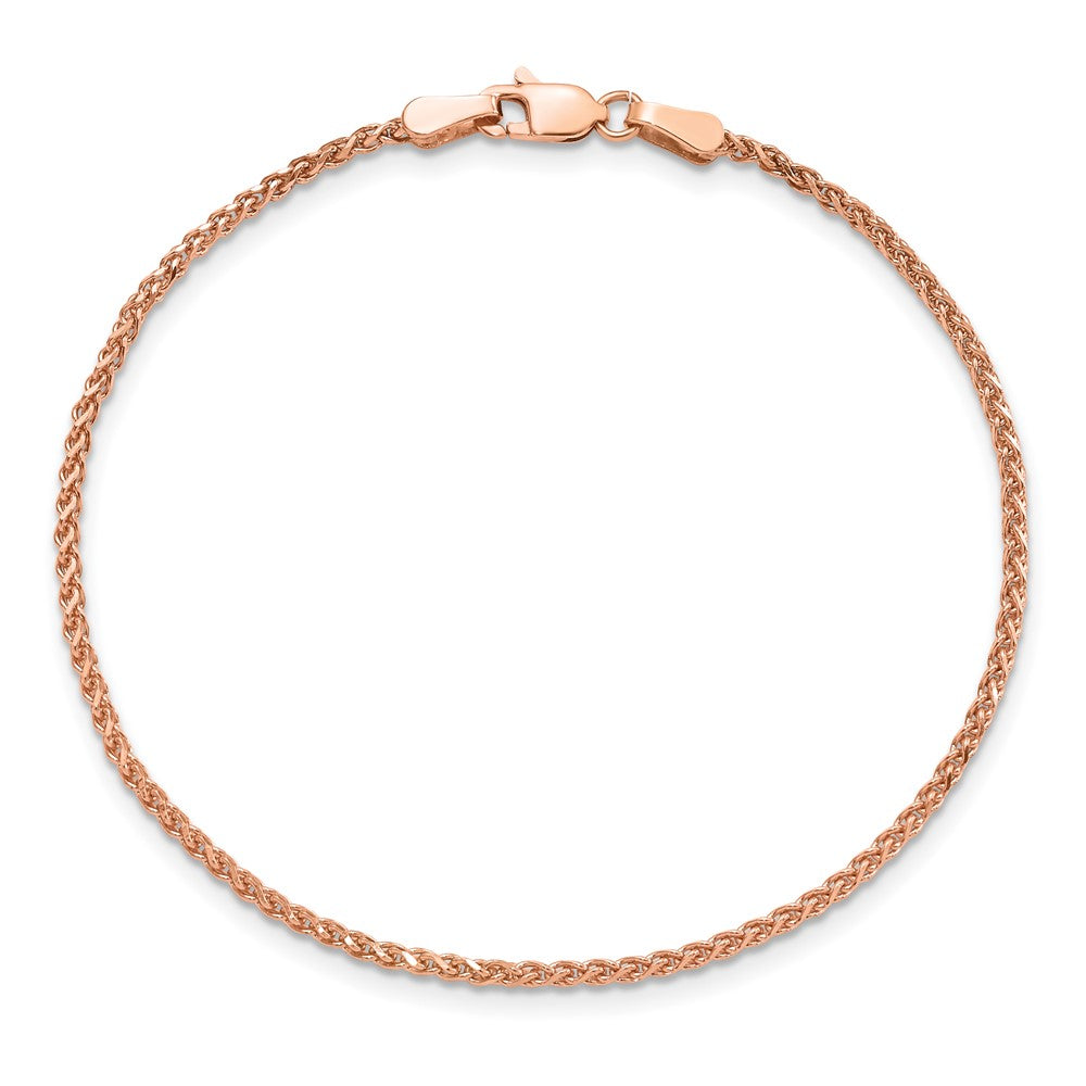 14K Rose Gold Diamond-cut Spiga with Lobster Clasp Bracelet