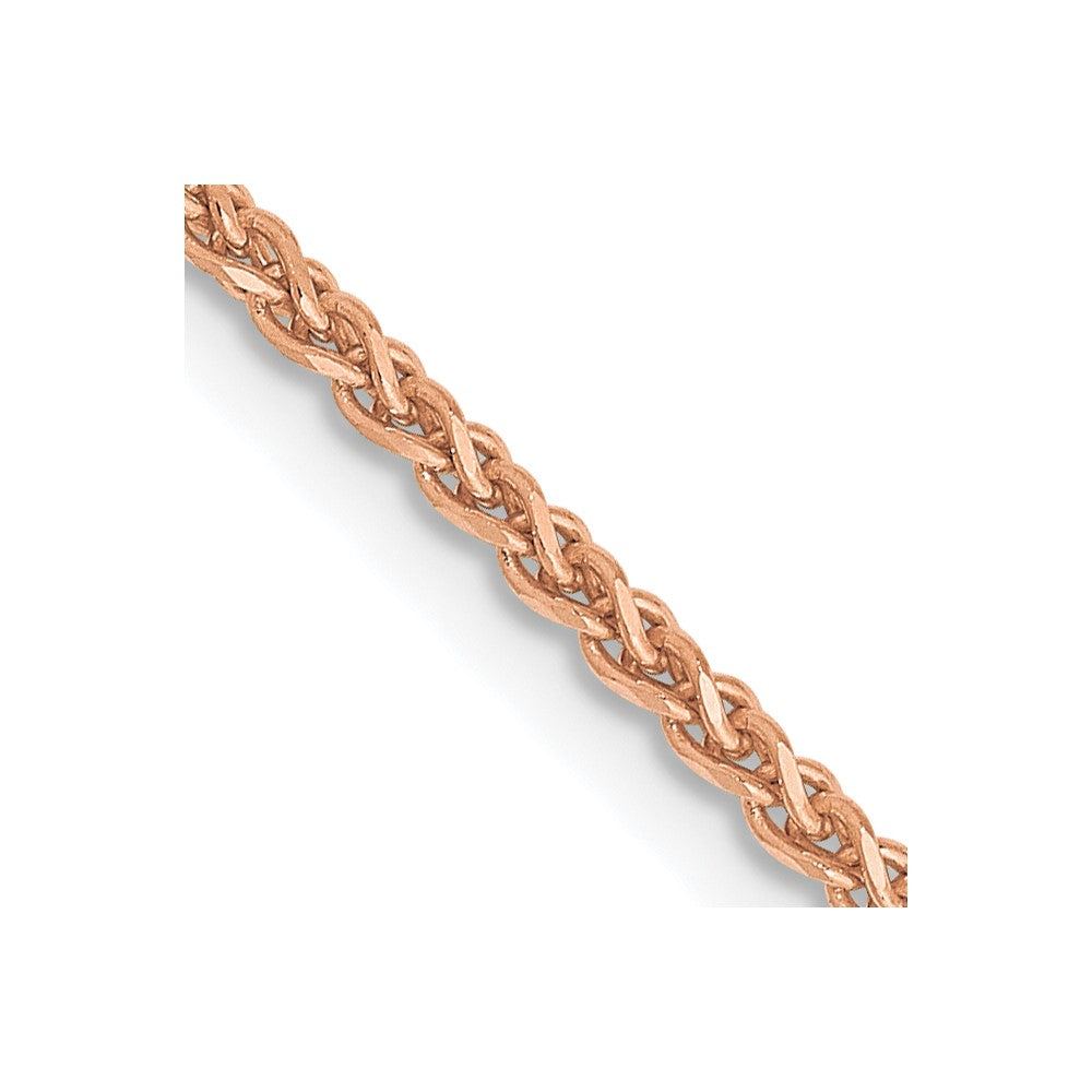 14K Rose Gold Diamond-cut Spiga with Lobster Clasp Chain