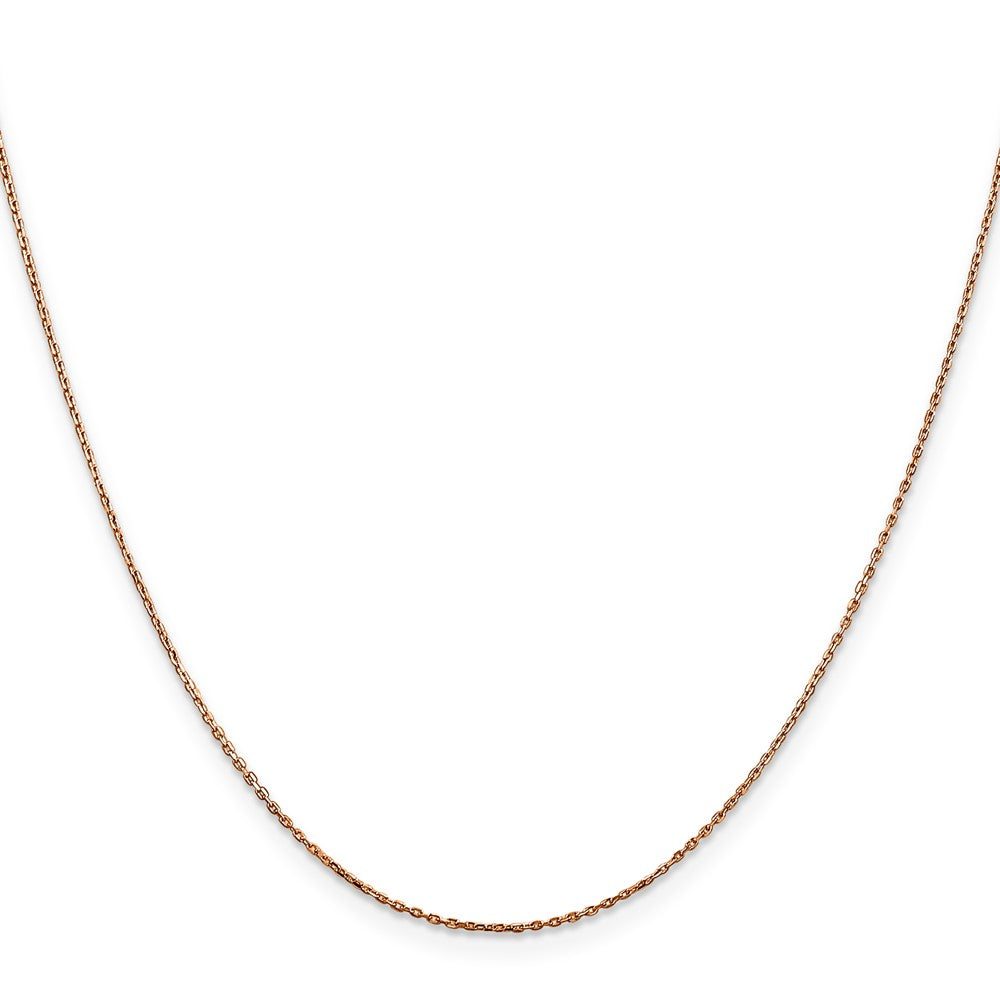 14K Rose Gold Diamond-cut Cable with Lobster Clasp Chain