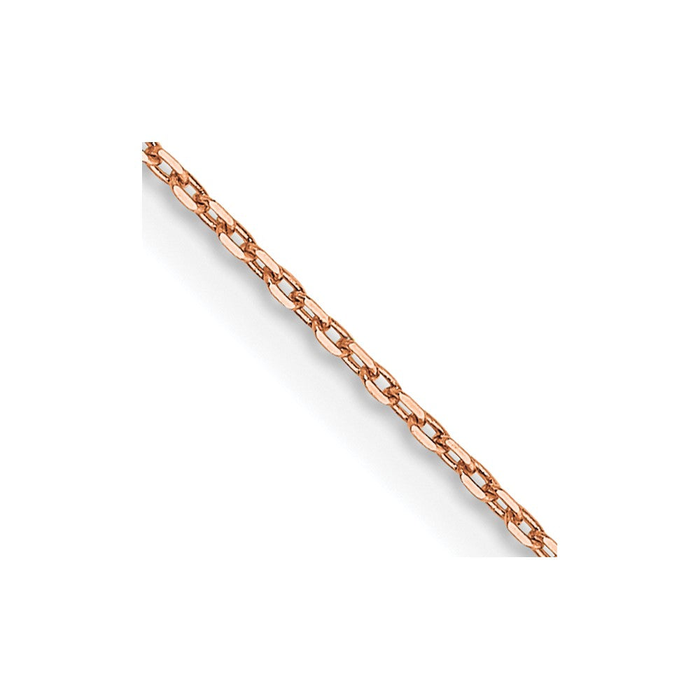 14K Rose Gold Diamond-cut Cable with Lobster Clasp Chain