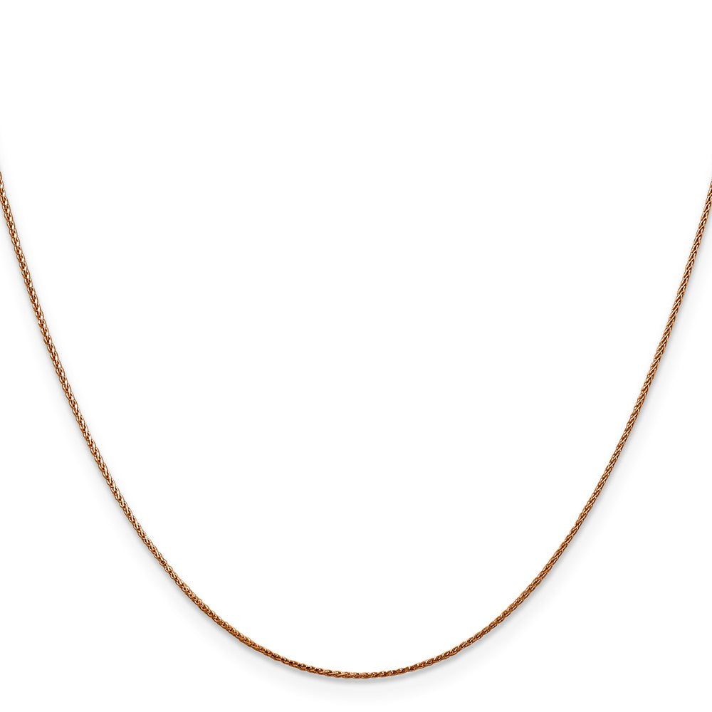 14K Rose Gold Diamond-cut Spiga with Lobster Clasp Chain