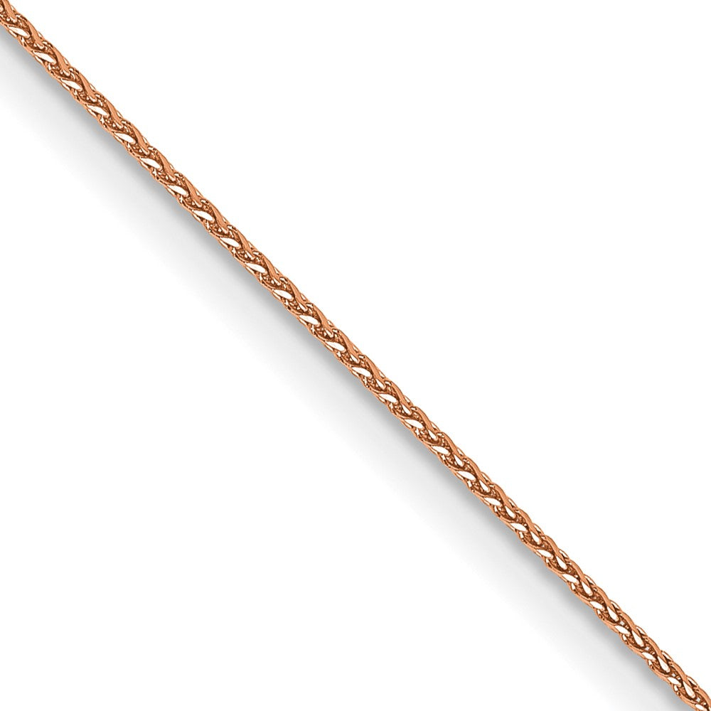 14K Rose Gold Diamond-cut Spiga with Lobster Clasp Chain