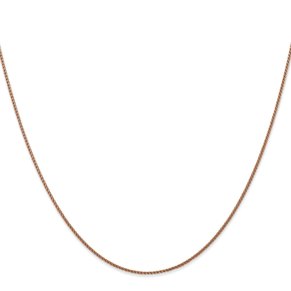 14K Rose Gold Diamond-cut Spiga with Lobster Clasp Chain