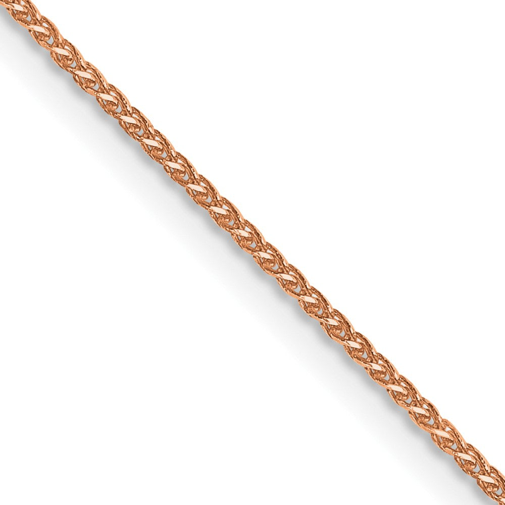 14K Rose Gold Diamond-cut Spiga with Lobster Clasp Chain