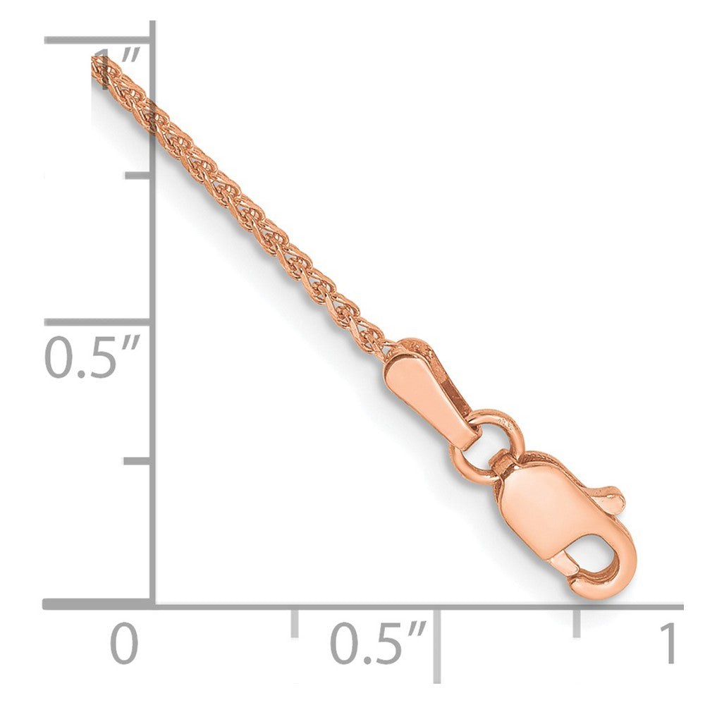 14K Rose Gold Diamond-cut Spiga with Lobster Clasp Bracelet