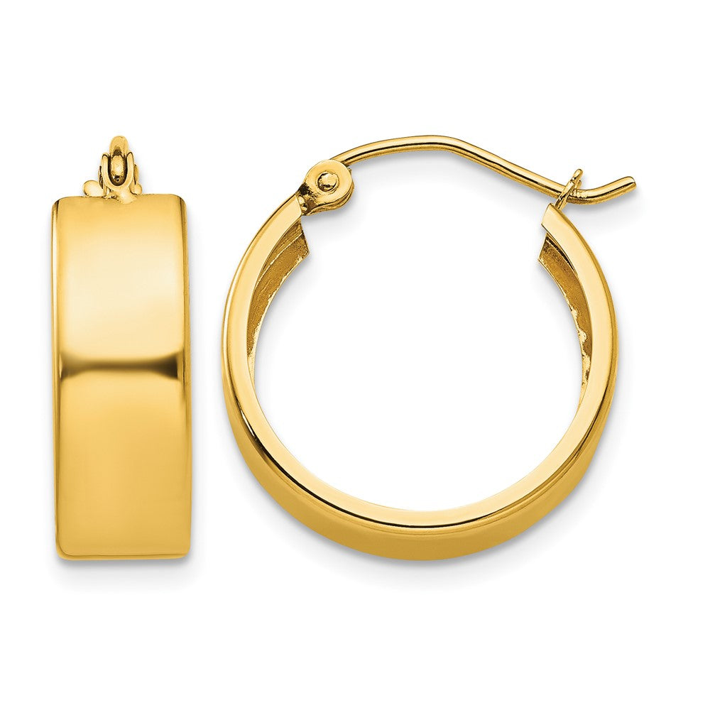14K 5.5x Polished Hoop Earrings